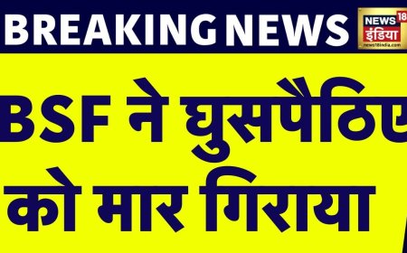 Breaking News : Punjab के तरन तारन में घुसपैठिया ढेर, BSF ने घुसपैठिए को मार गिराया | News18 India