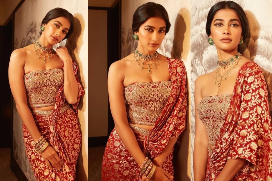 न्यू ईयर पार्टी के लिए परफेक्ट फैशन इंस्पिरेशन बना पूजा हेगड़े का बनारसी लुक